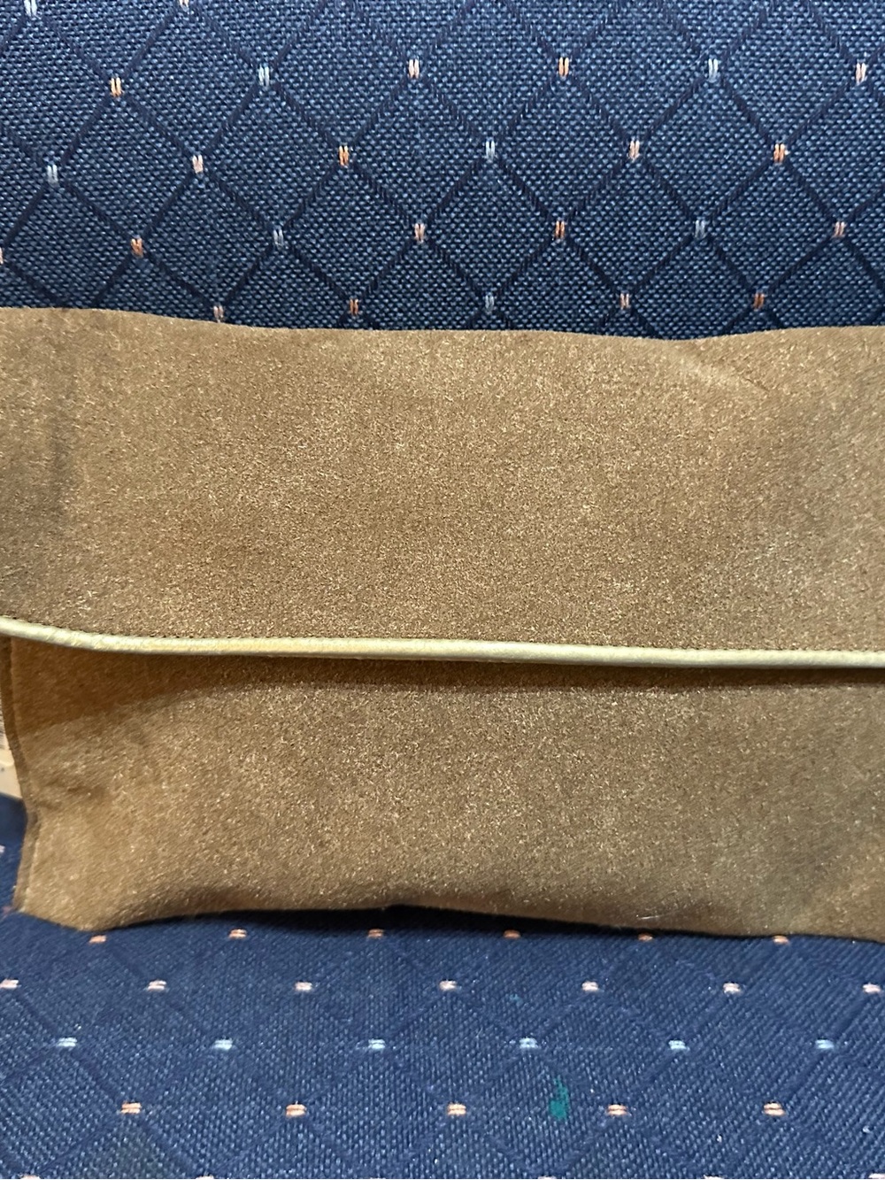 Vintage Giannini Suede Fold-Over Clutch in Brown